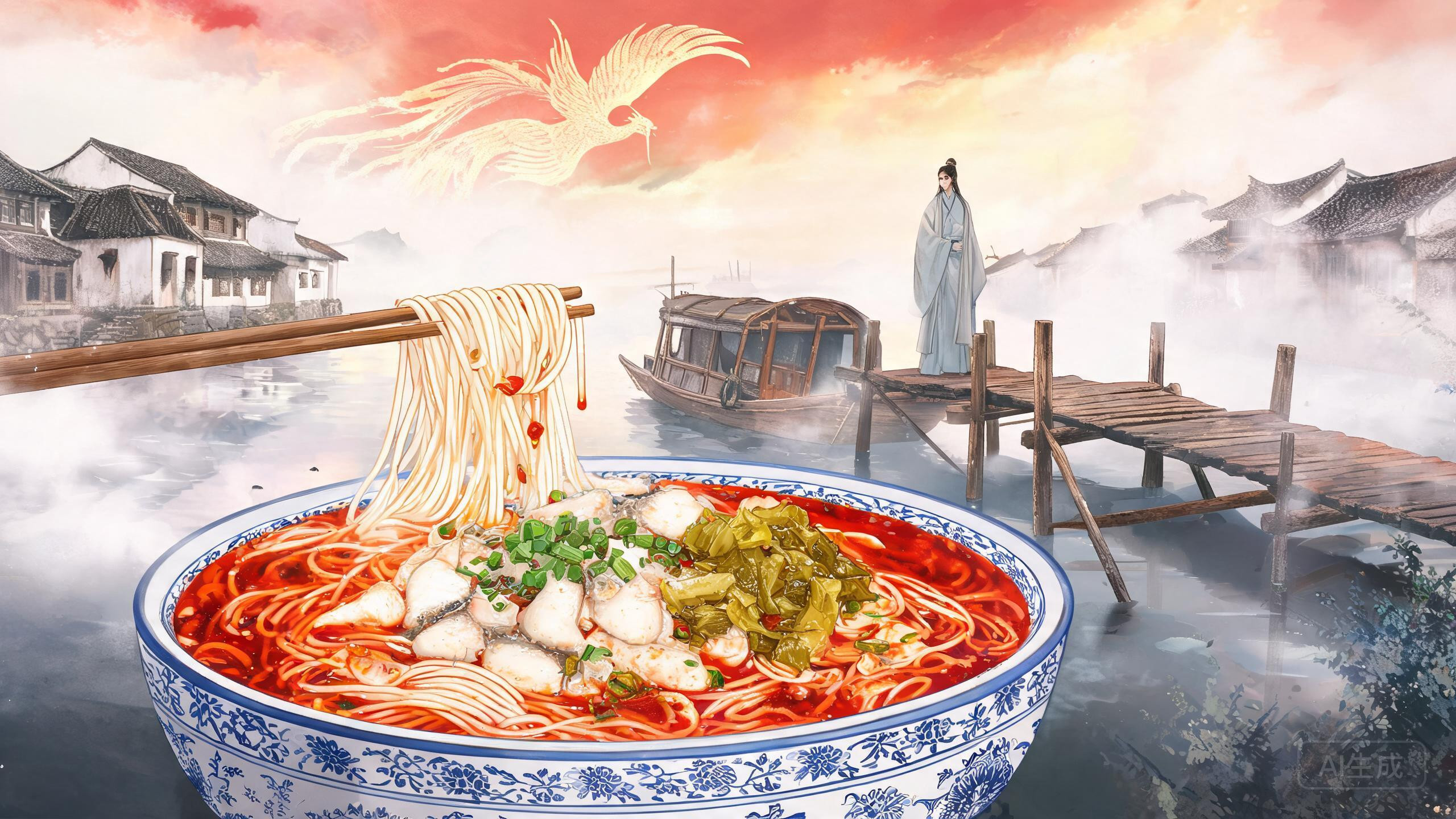 栖凤渡鱼粉：凤雏先生夜宿古渡，一碗鲢鱼汤粉解千愁
