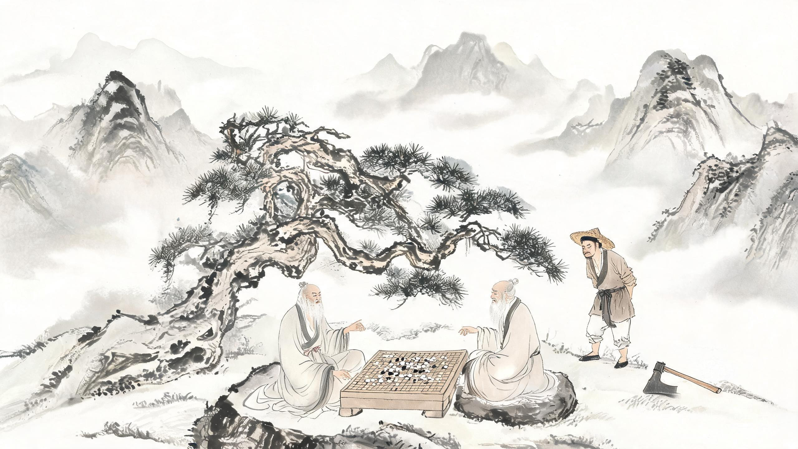 烂柯山：一局棋罢，斧柄已朽，千年光阴山中过
