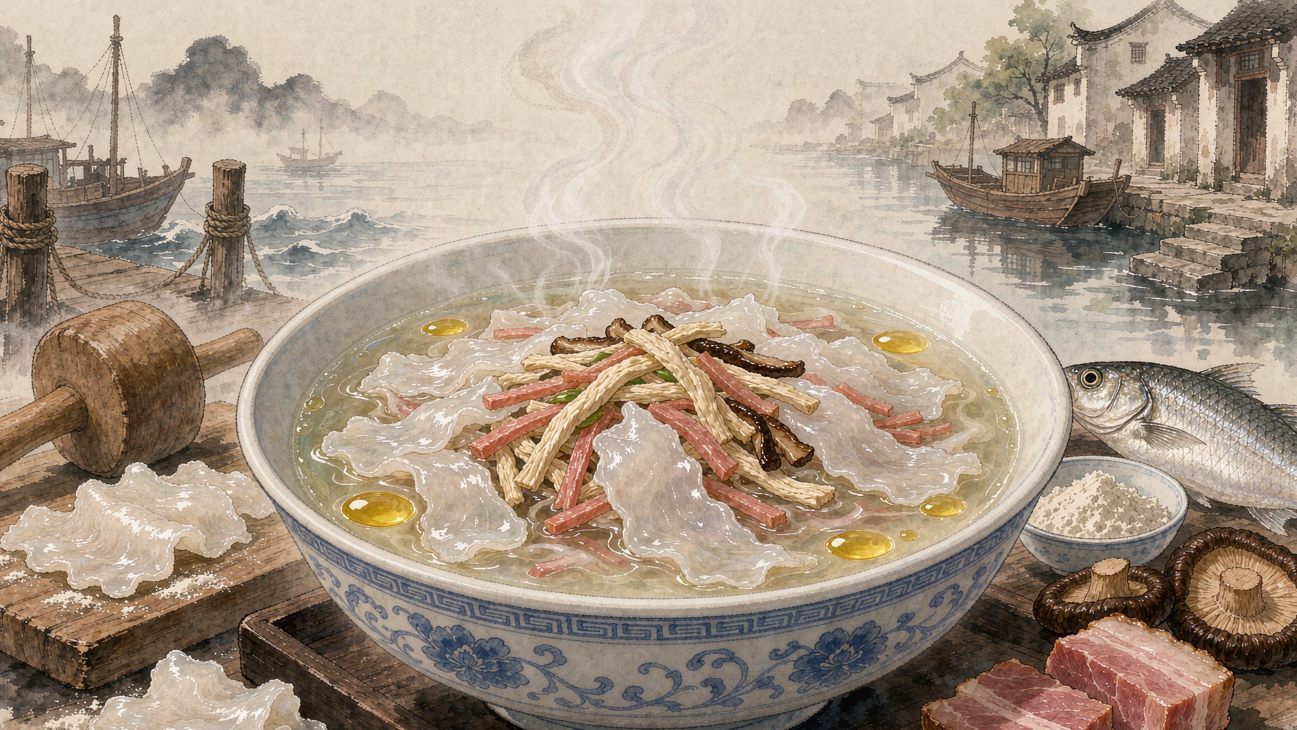 三丝敲鱼：一片被木槌敲了二百年的鱼肉，薄得透光却不断
