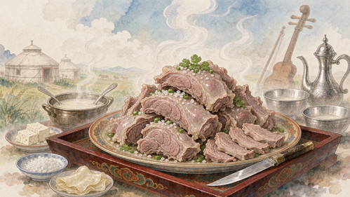 羊背子:草原上最尊贵的一盘肉,为什么羊头一定要朝着客人
