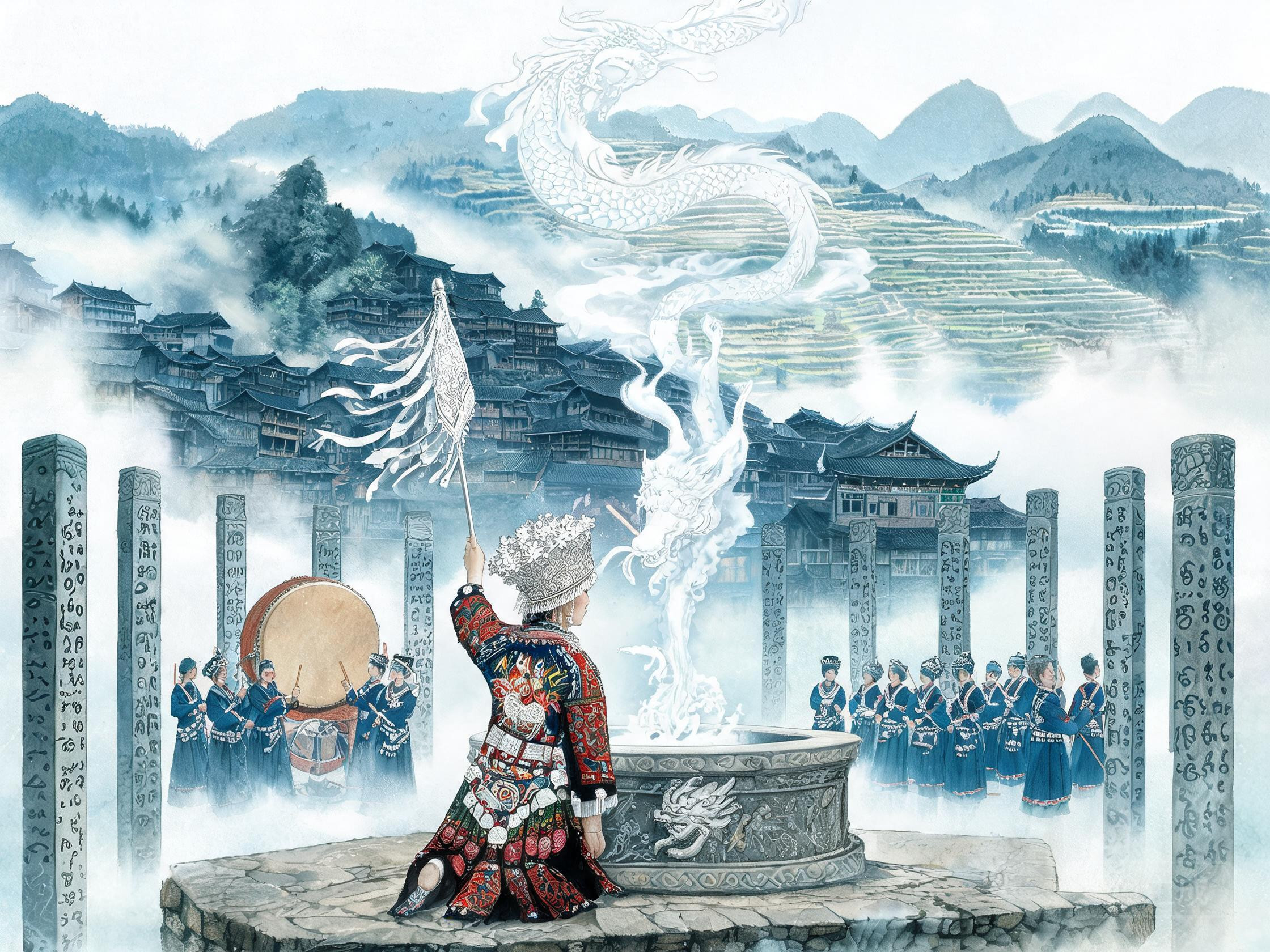 雷山招龙：枫木鼓与封在井里的一条白龙