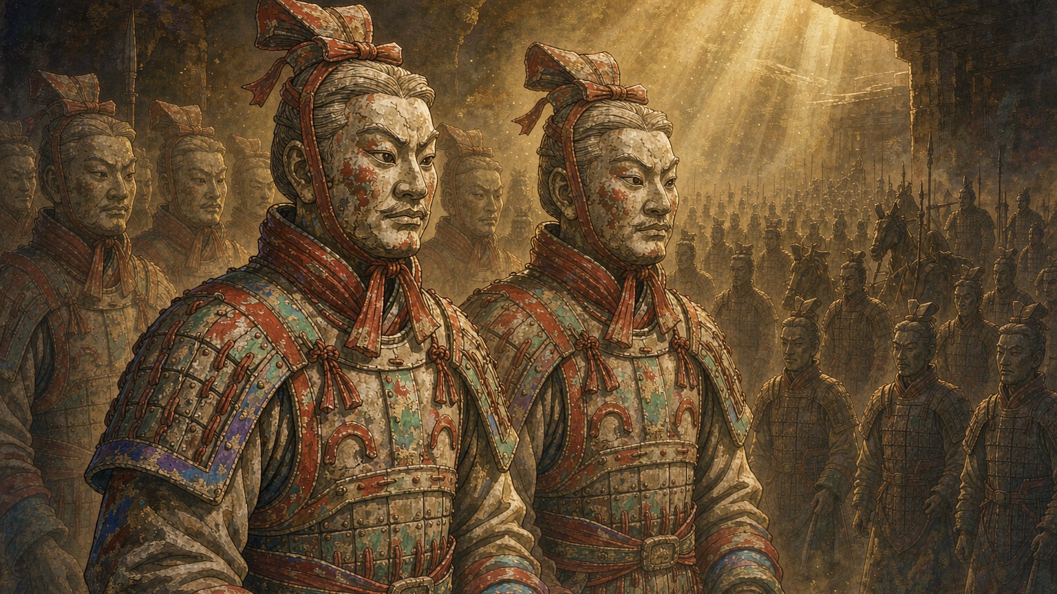 兵马俑刚出土时竟是彩色的?秦人烧出一种紫色,现代化学到20世纪才认出来