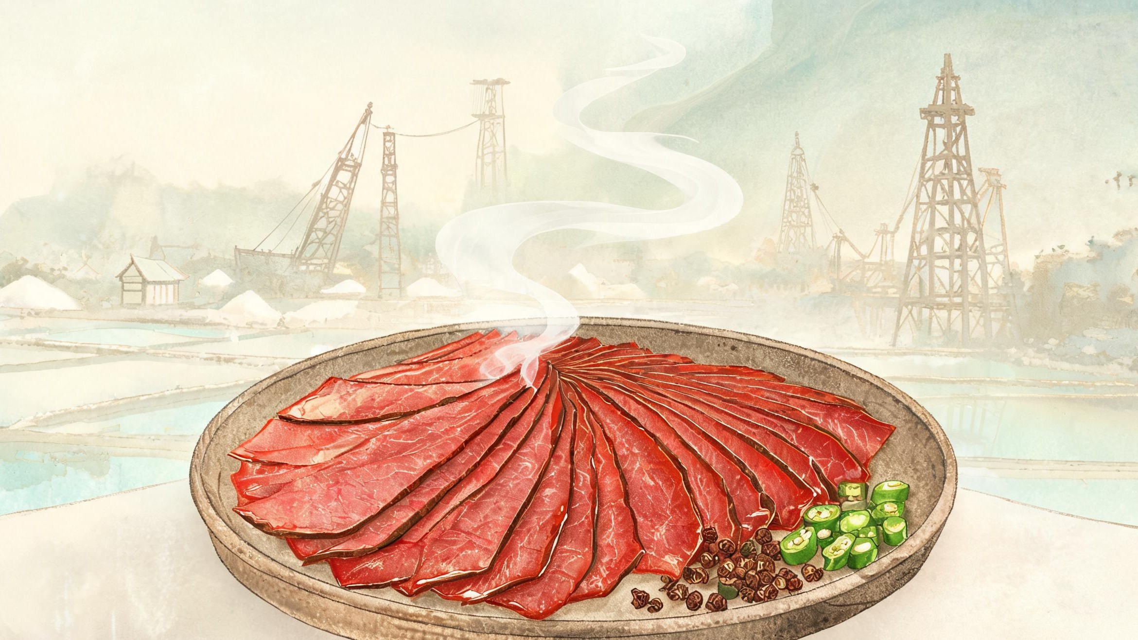 薄如蝉翼的火边子牛肉,盐井边片出的一口川南往事