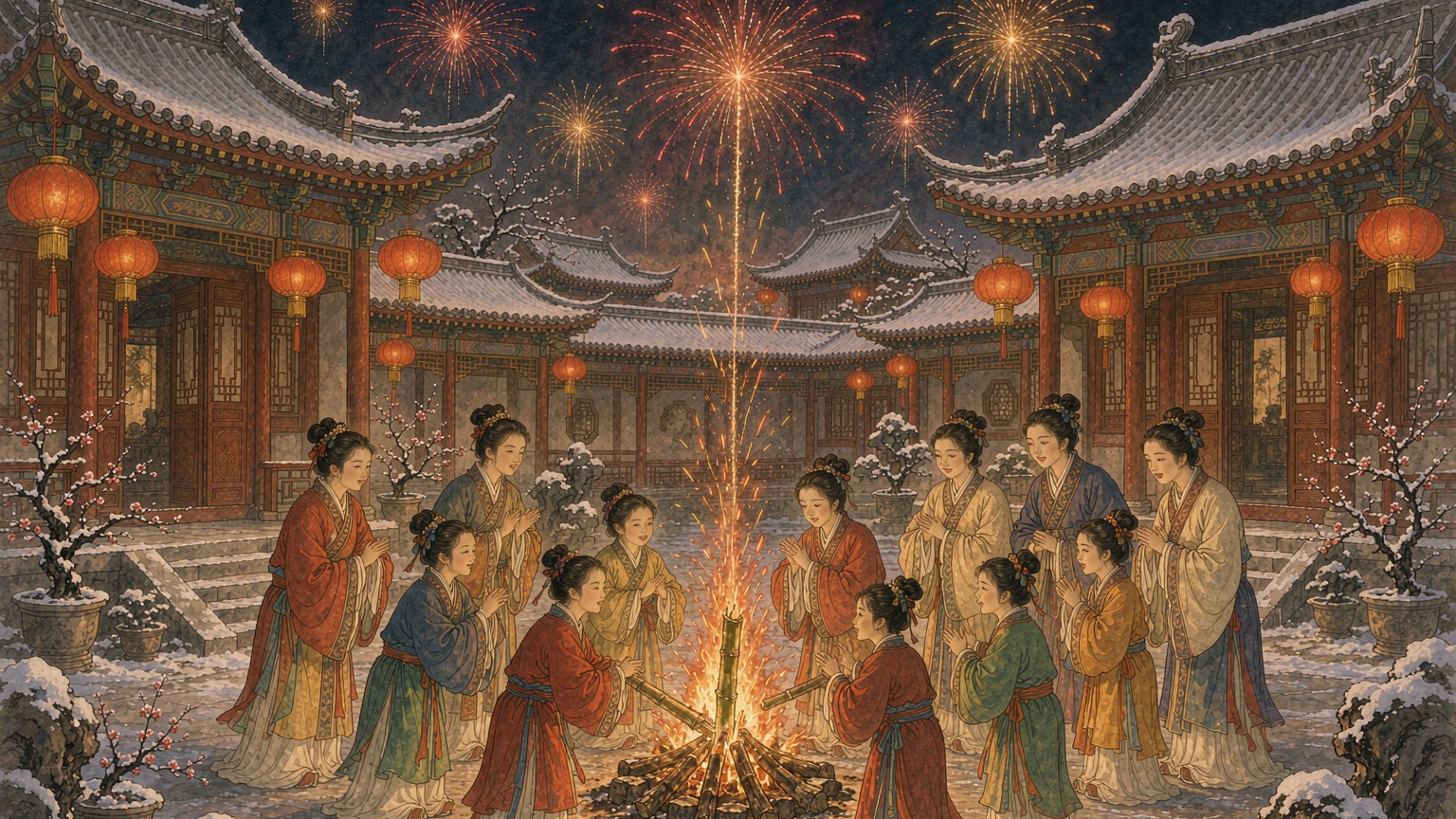 爆竹原来真是烧竹子？没有火药的年代，古人过年靠什么驱邪