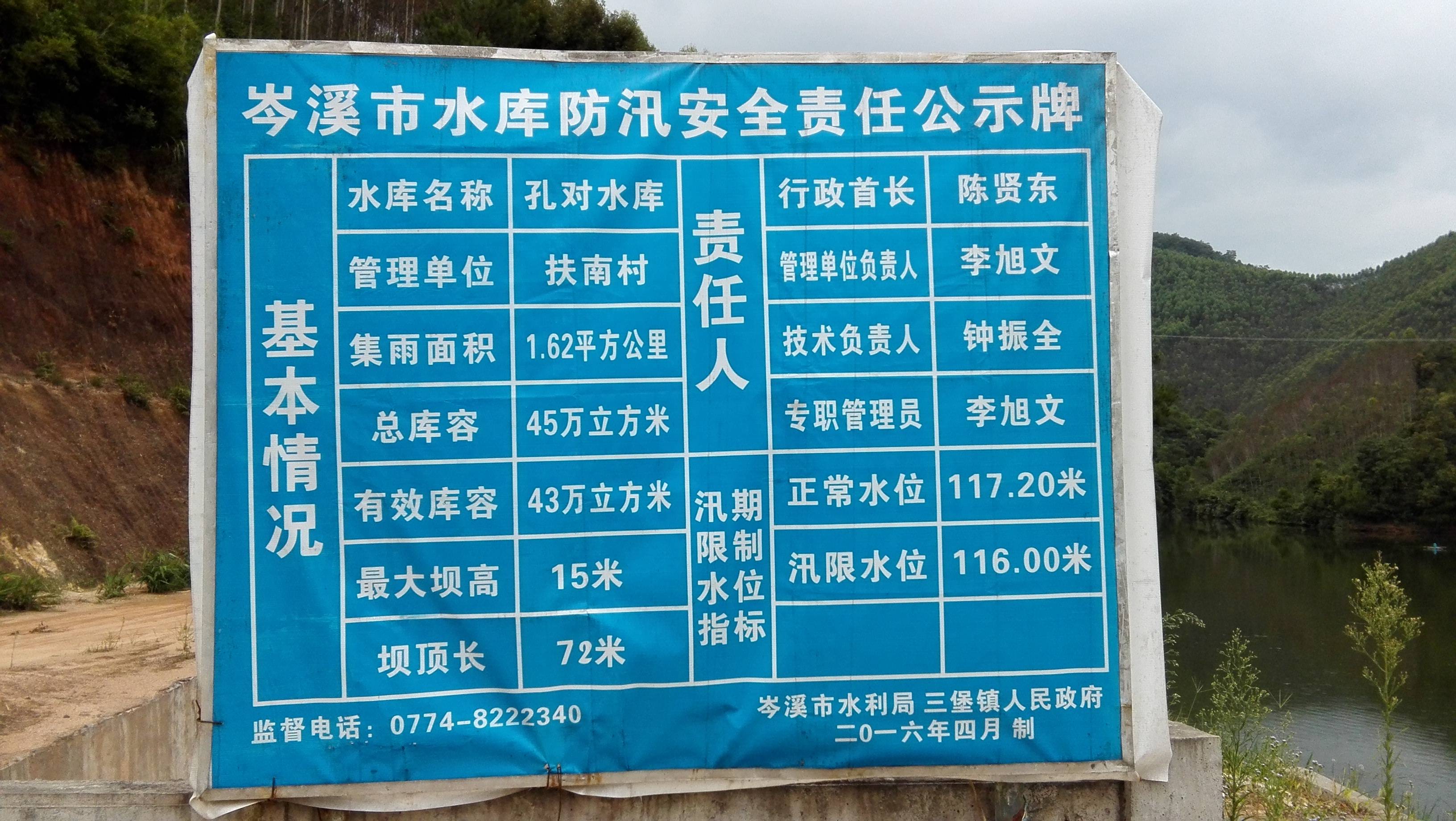 孔对水库