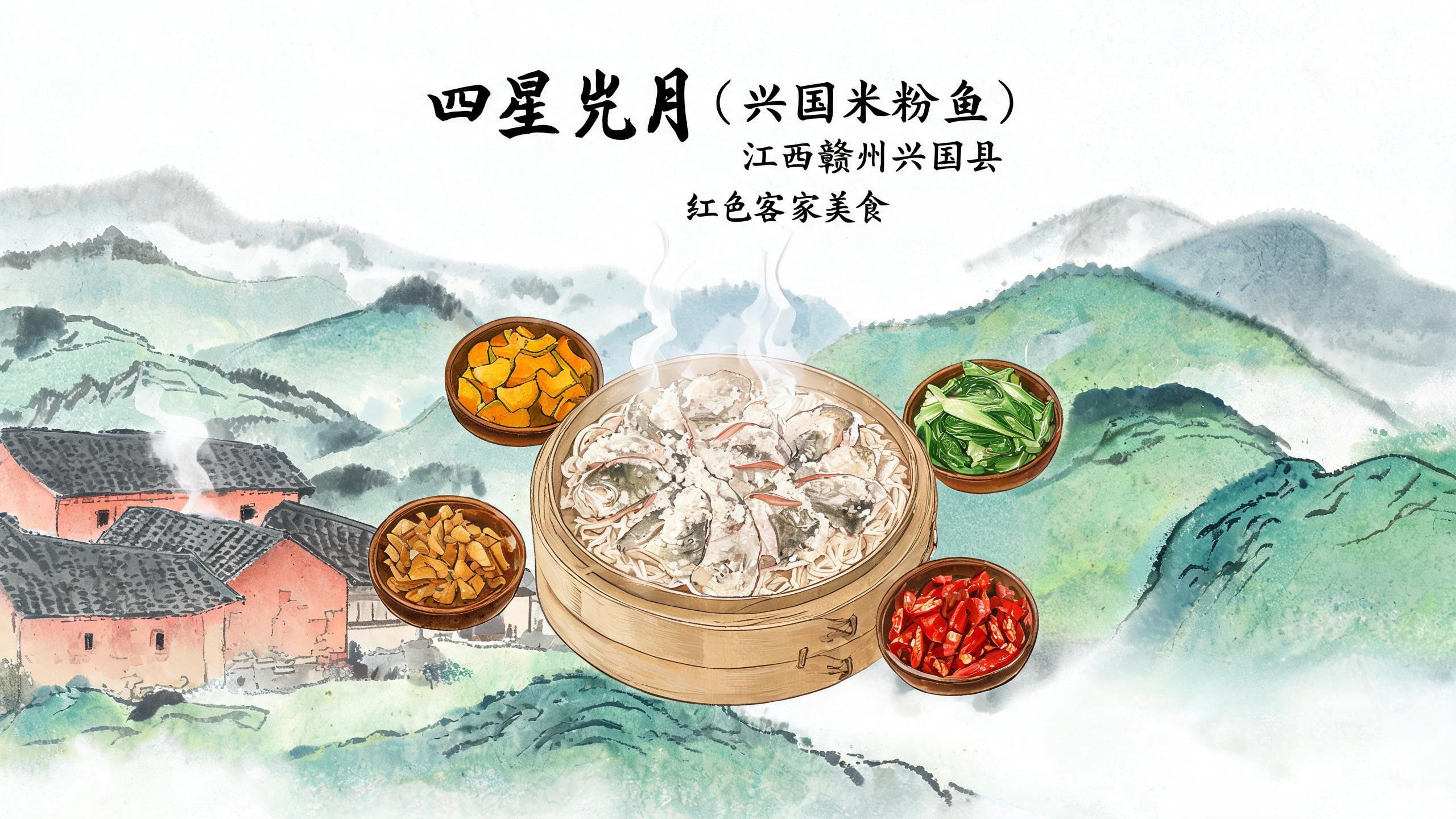 兴国四星望月:毛委员一席话定名的米粉蒸鱼,笼笼鱼香藏着红色苏区故事