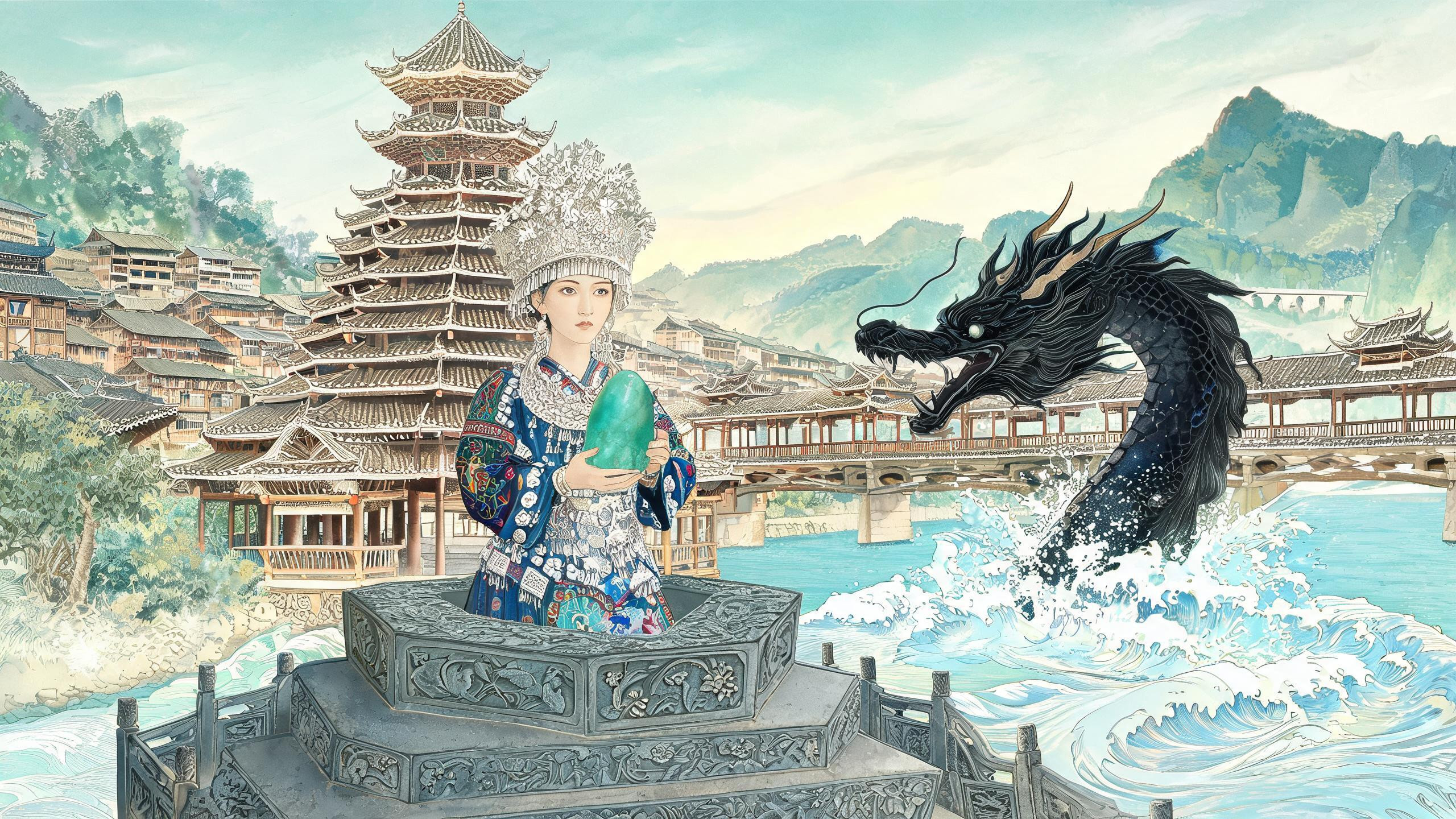 榕江萨岁镇龙:侗族始祖女神与鼓楼之下的千年封印