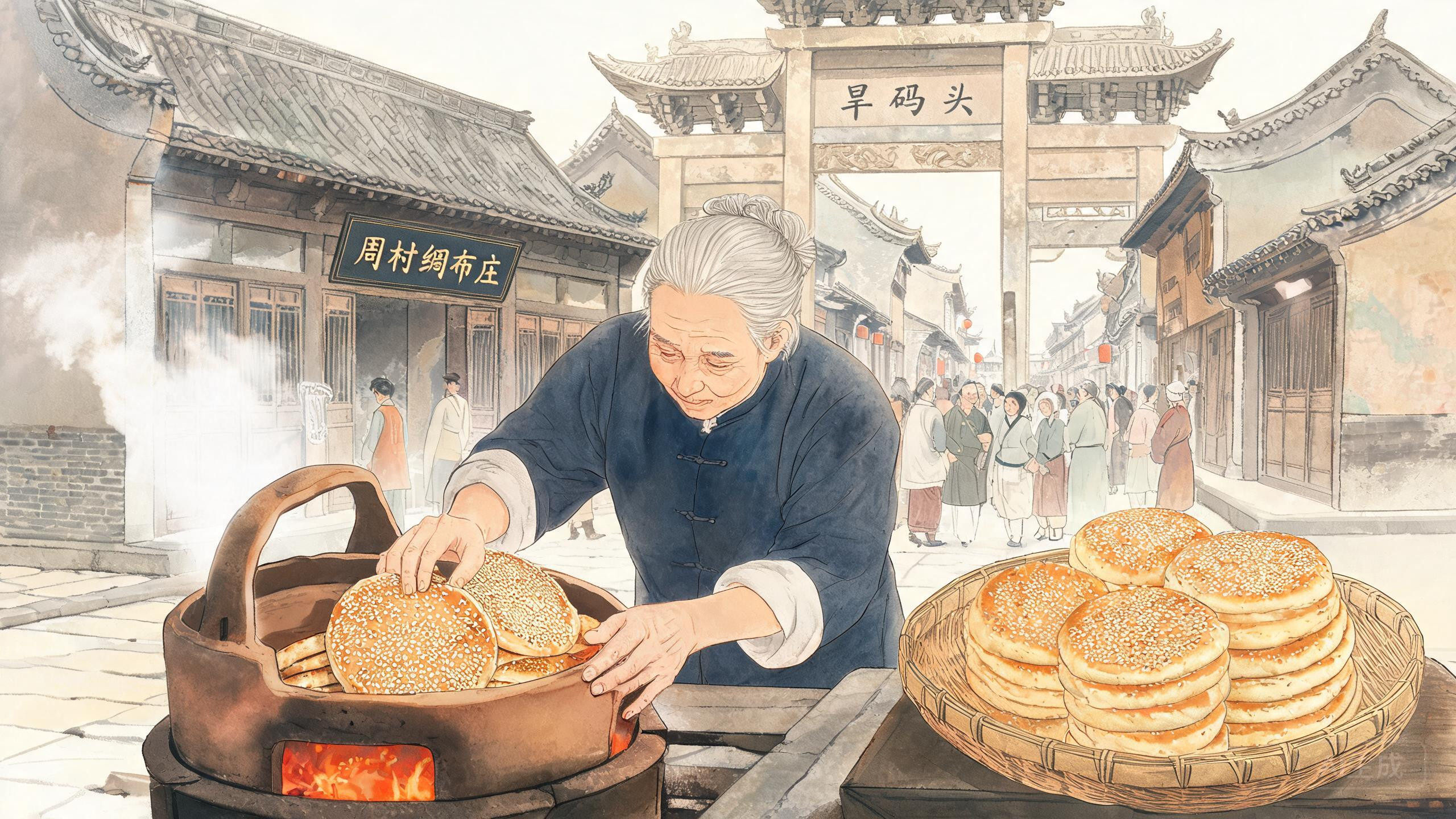 周村烧饼：吊炉