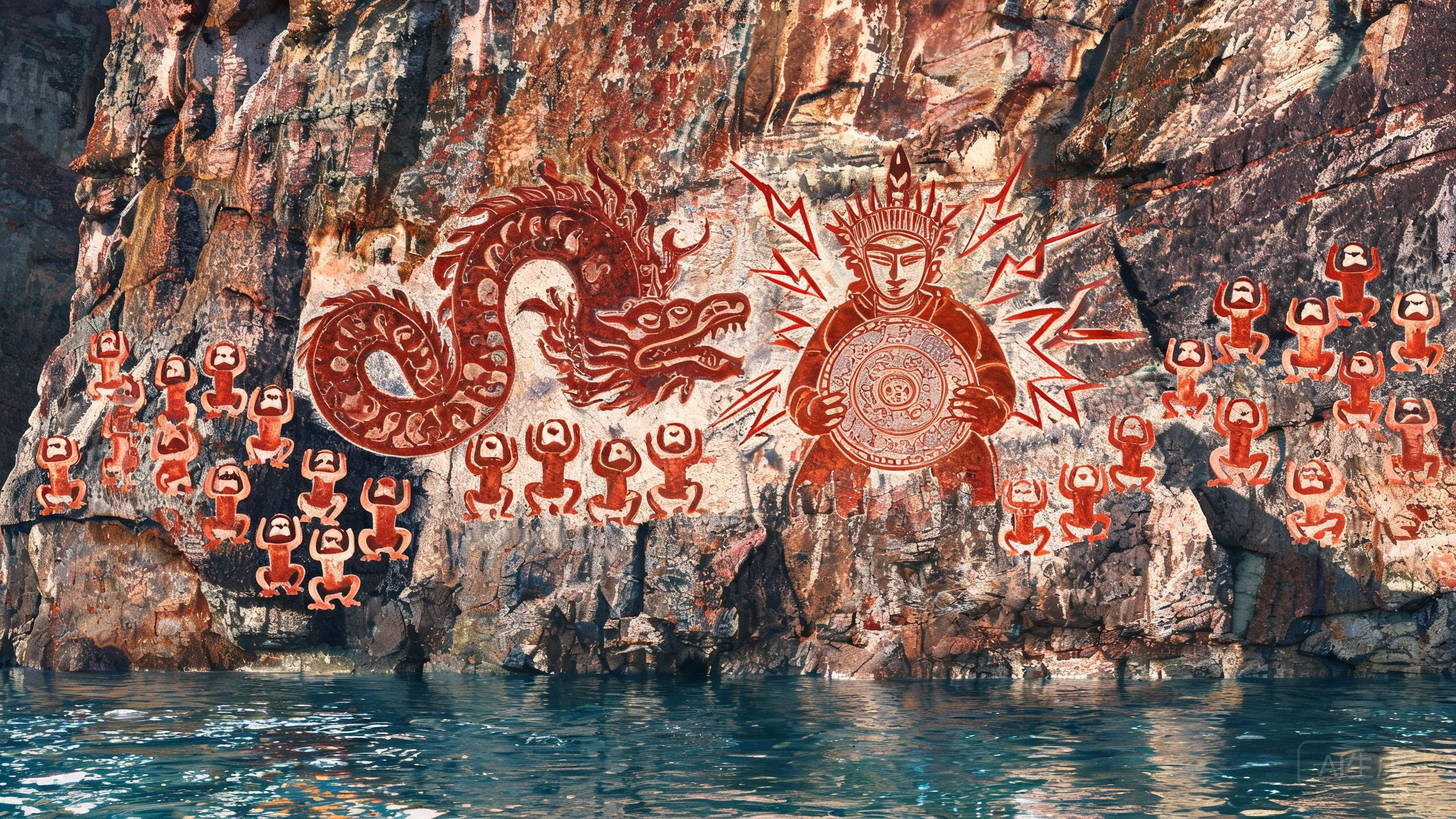 「花山岩画」：左江悬崖上的千年蛙舞，壮族先民祭雷神镇孽龙
