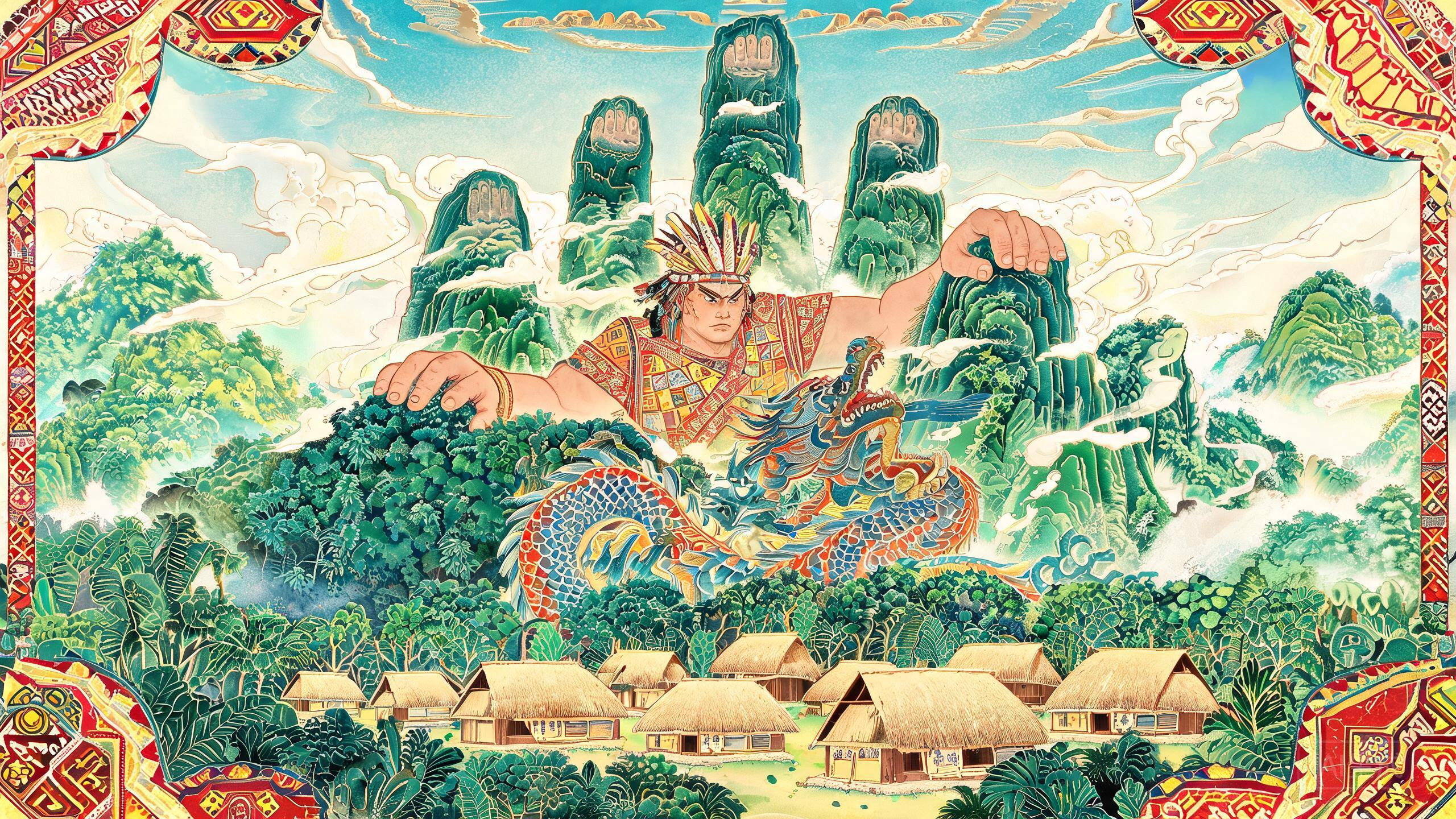 海南五指山大力神传说：黎族创世英雄以山镇恶龙的千古传奇