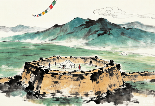 八角古城:甘加草原上的一座八角形白石古城