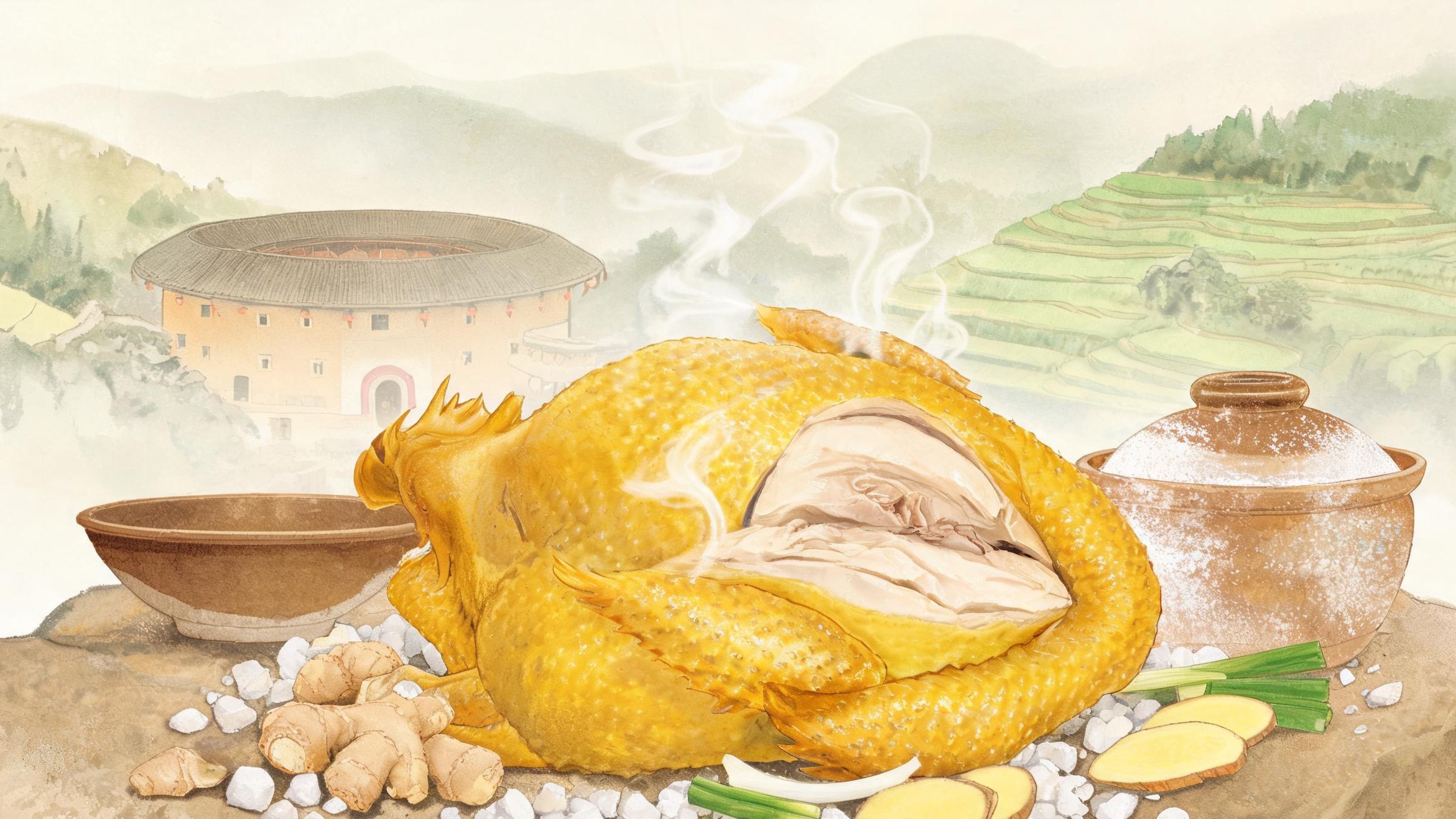 客家盐焗鸡:一道被粗盐焗了千年的菜,是客家人对他乡最深的惦记
