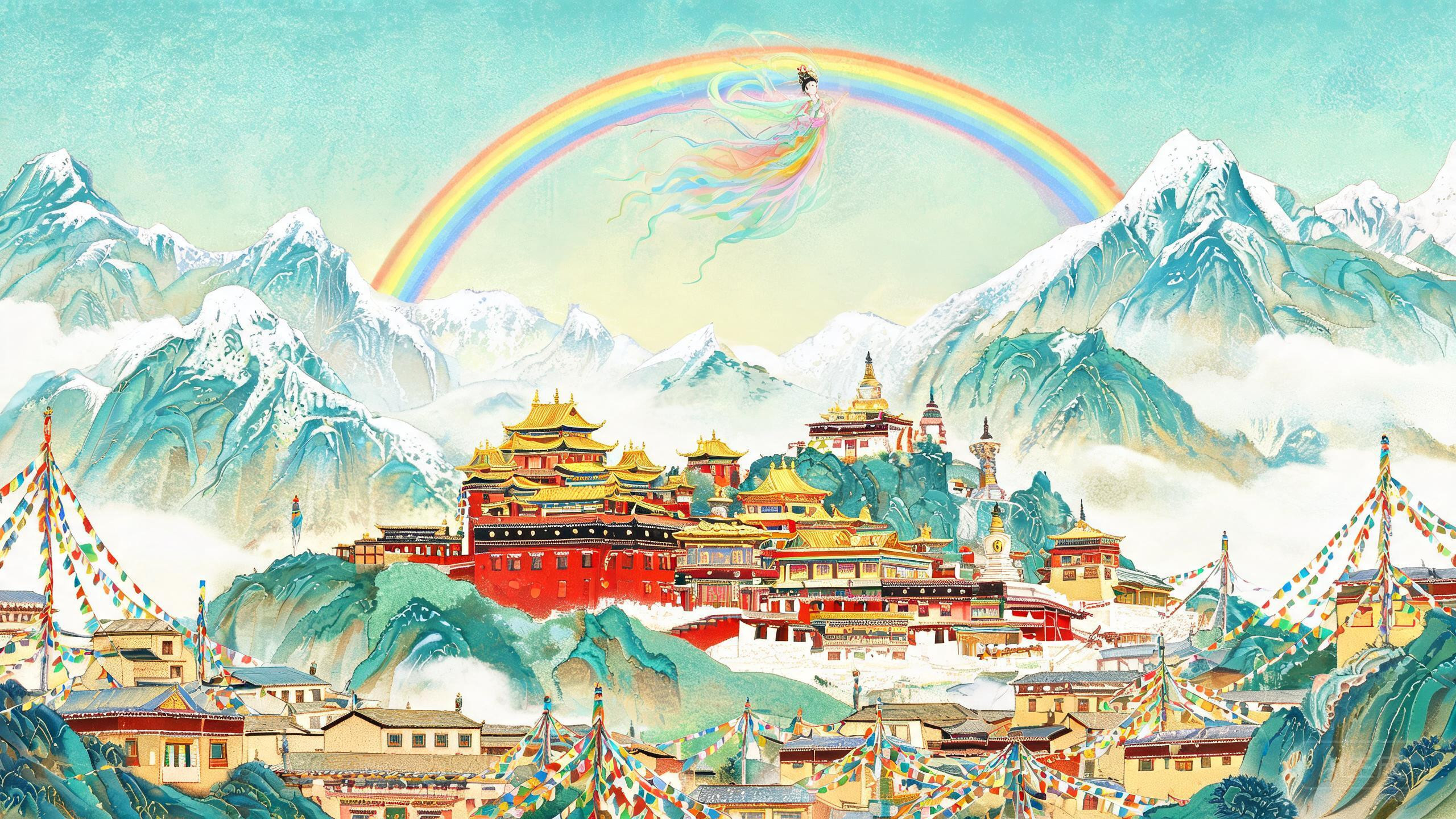 青海佑宁寺彩虹仙子传说:土族圣境里的七彩虹桥与黑风怪之谜