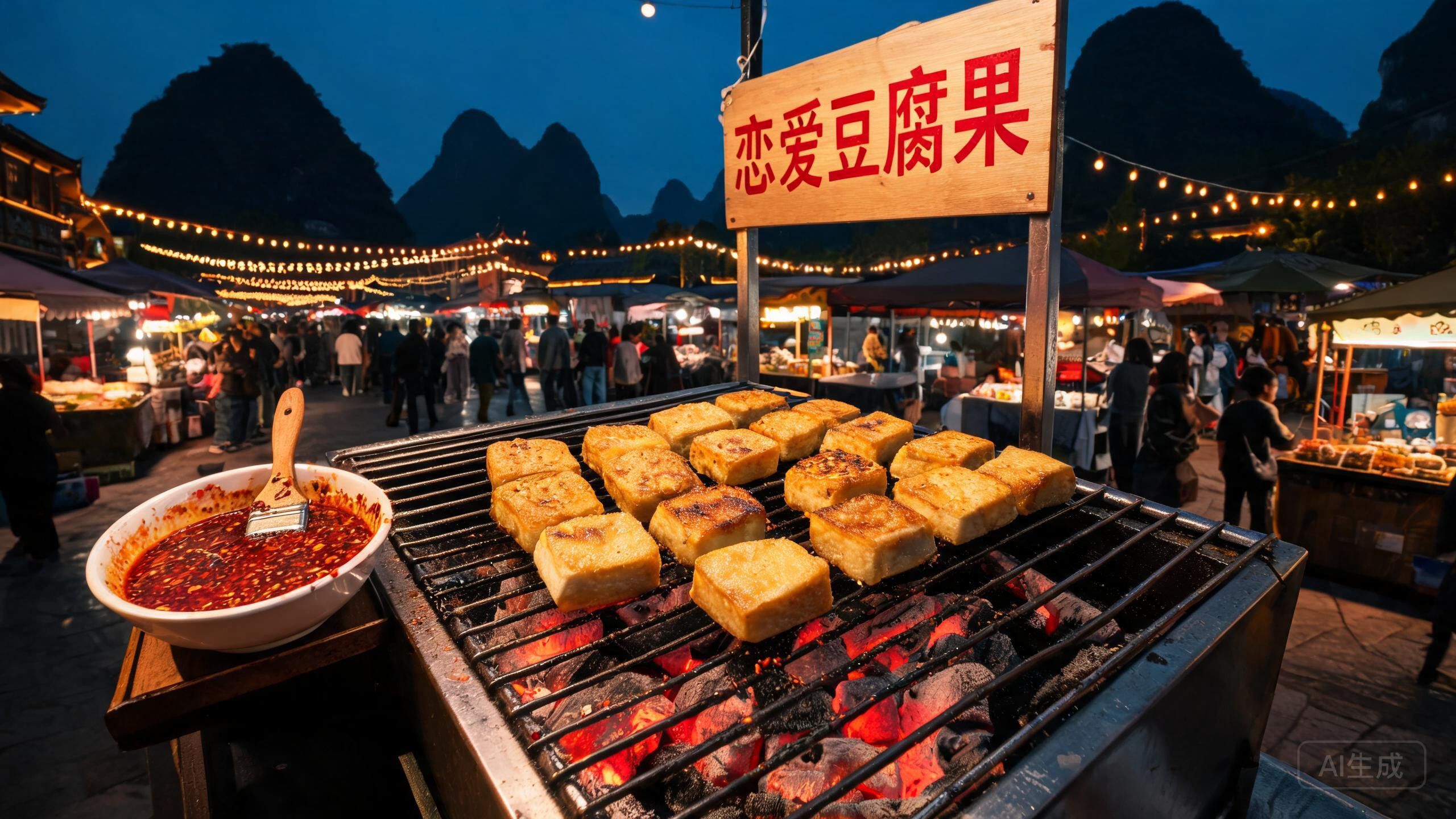 恋爱豆腐果:贵阳炭火上烤出的爱情滋味