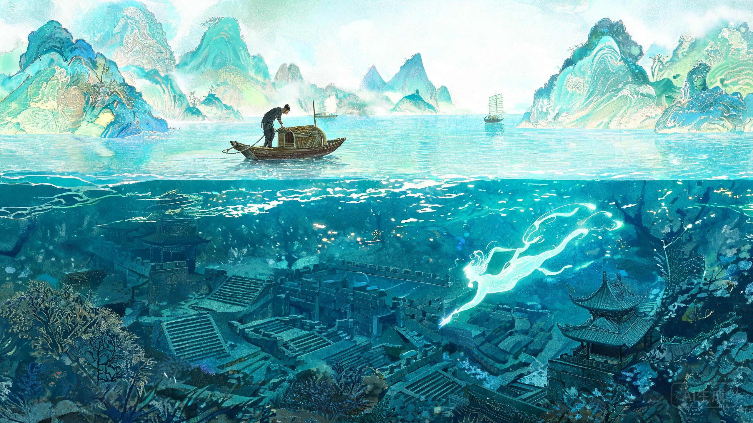 云南澄江「抚仙湖」：沉睡湖底的古国，与渔民夜里的水下钟鼓