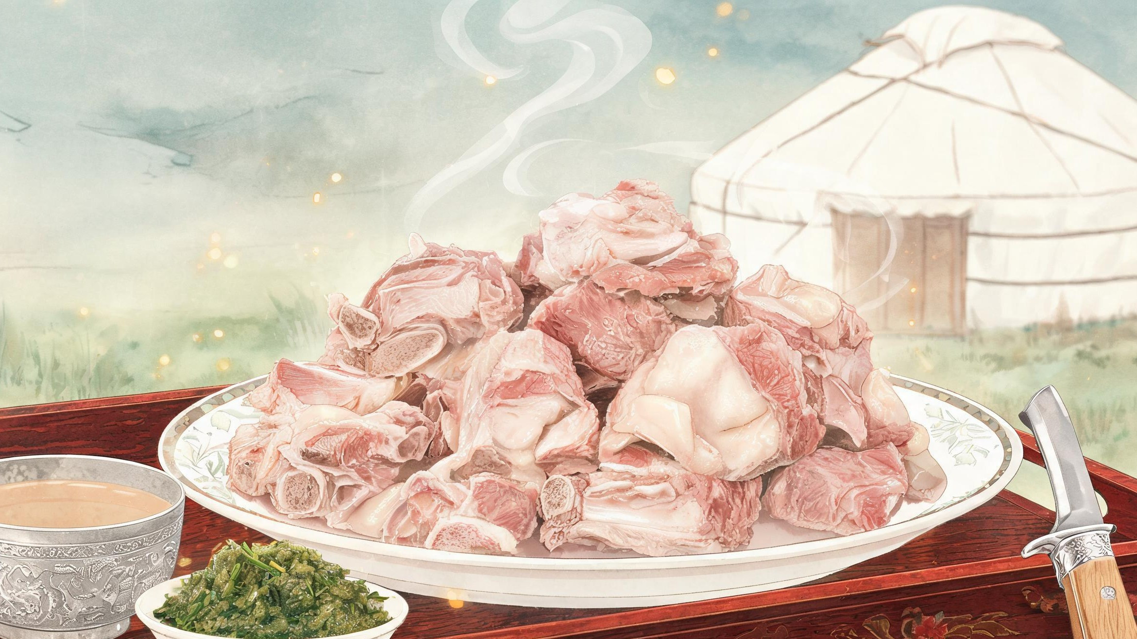 一块带骨羊肉,扎进草原的乡愁:手把肉里的蒙古族礼俗