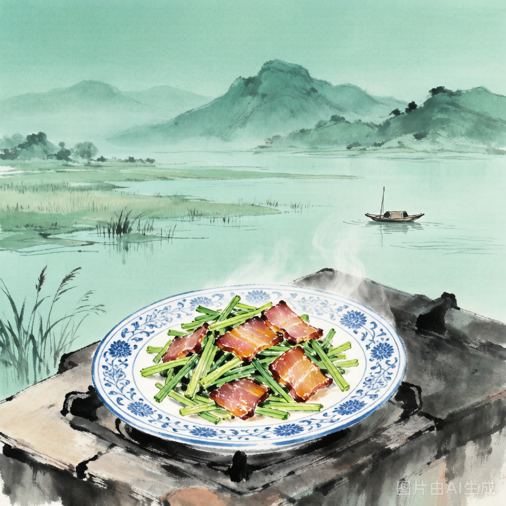 藜蒿炒腊肉:鄱阳湖畔的一盘“春天”,连苏轼都写过它
