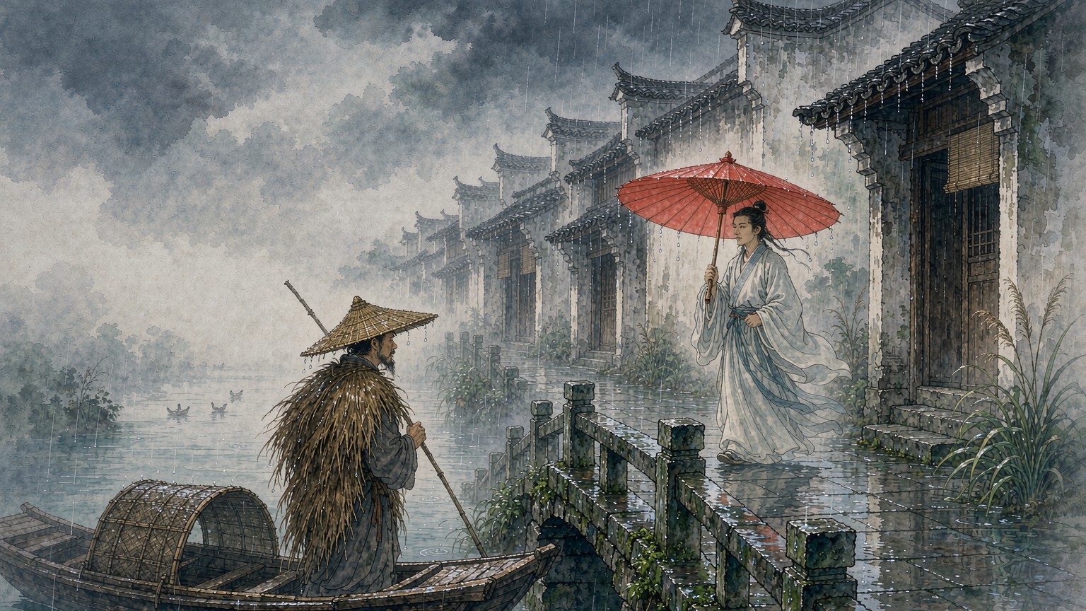 古人下雨天穿什么？诗经里的蓑衣、宋朝的油纸伞，和苏轼淋的那场雨